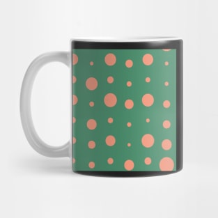 Green Pink Polka Dots Random Seamless Repeat Pattern Mug